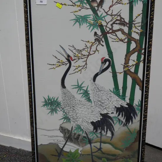 Framed bird embroidery