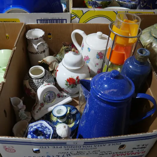 China, enemal coffee pot etc