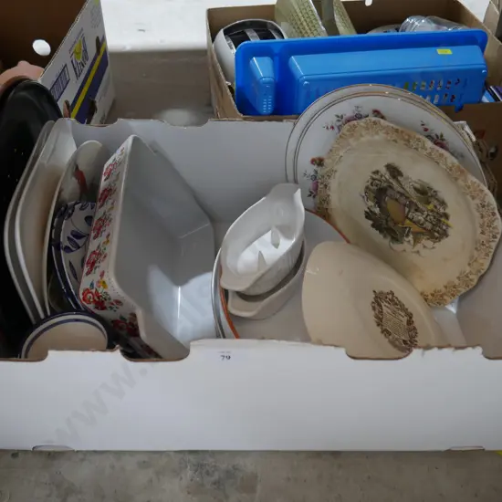 Box of kitchenware, china