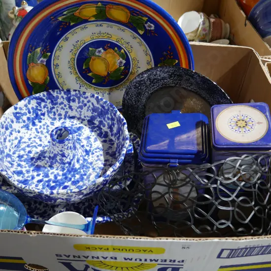 Metal basket, bowls etc