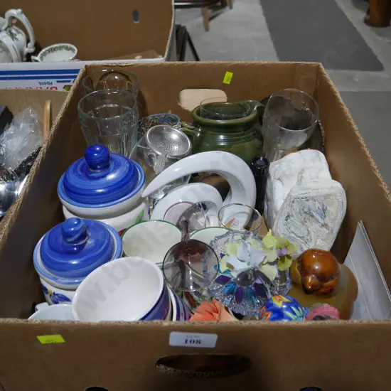 Glassware, pottery etc