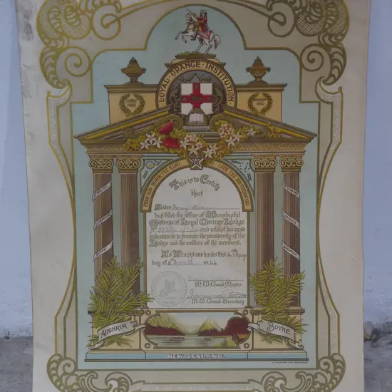 Lodge certificate