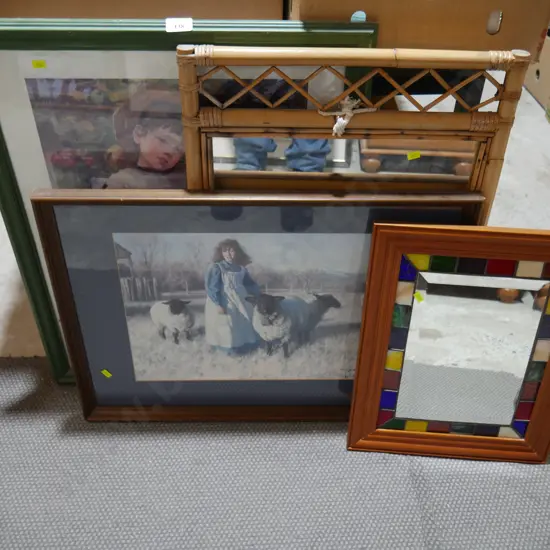 Framed prints, mirrors