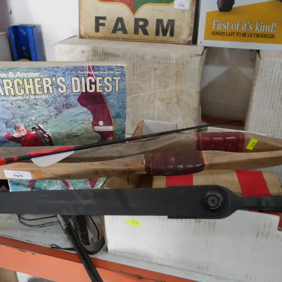 Archery bows , arrows ,books