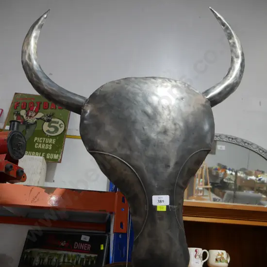 Metal cows head