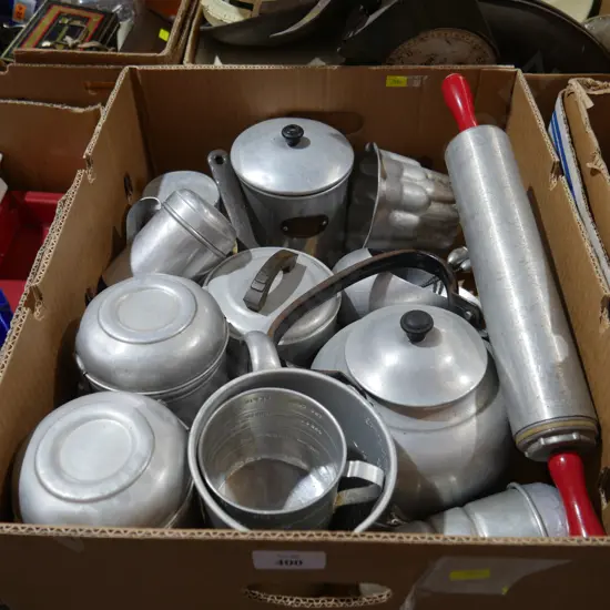 Metal pots containers jugs