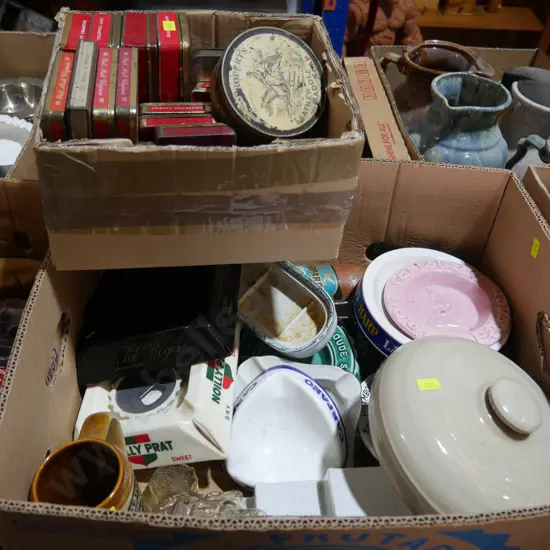 Ashtrays, tobacco tins