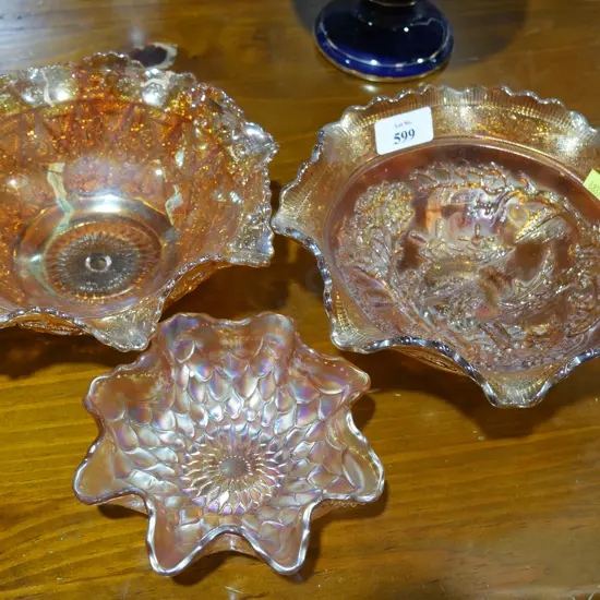 Carnival glass bowls