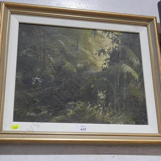 Oil painting bush scene