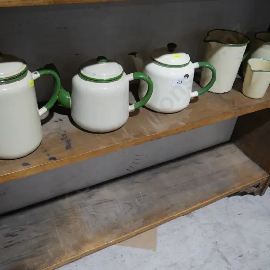 Enamel teapots etc