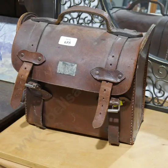 Leather bag with bowling balls