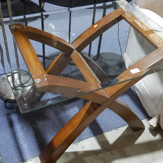 Glass side table