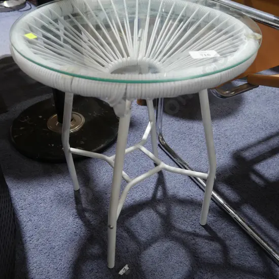 Glass cane table
