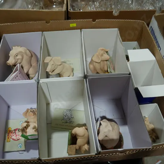 Boxed pig ornaments