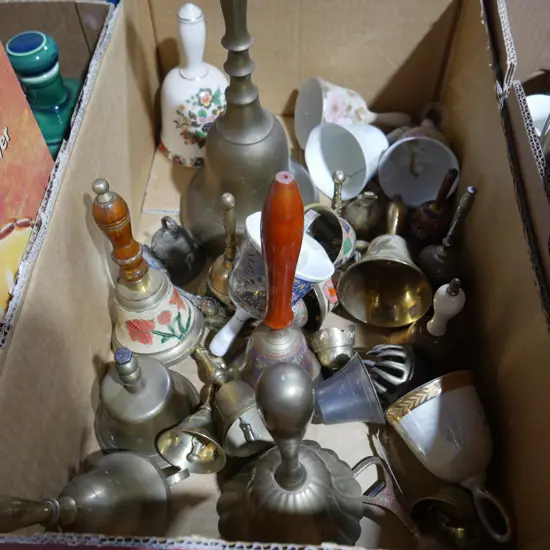 Brass & ceramic bell collection
