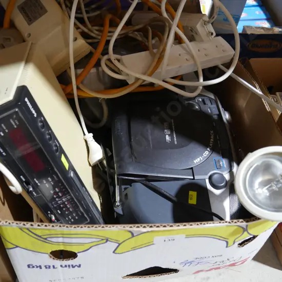 Radio, lamp, electrical cords etc