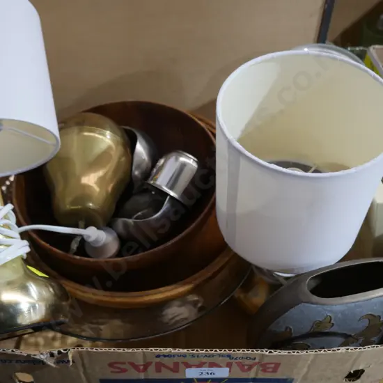 Table lamps, bowls etc