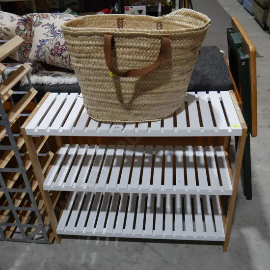 Shoe rack, flax basket