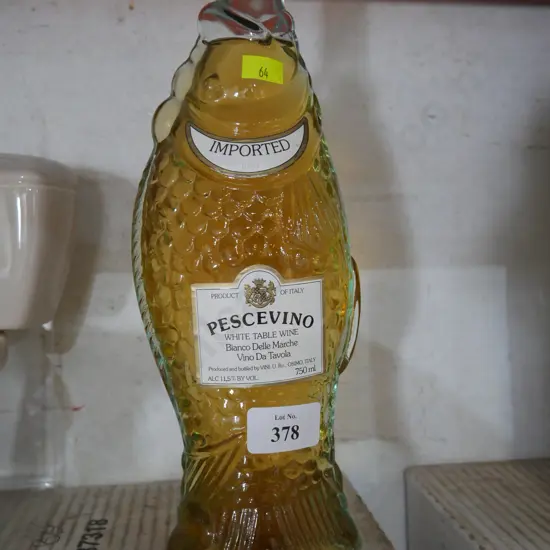 Fish bottle white wine