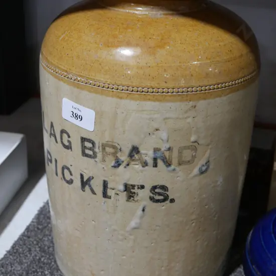 Flag brand pickles stone crock