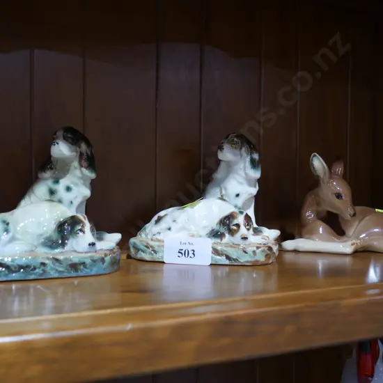 2 dog & deer ornaments