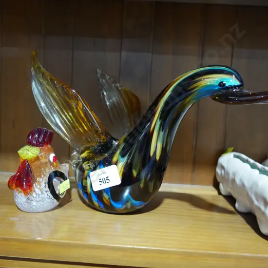 2 glass birds