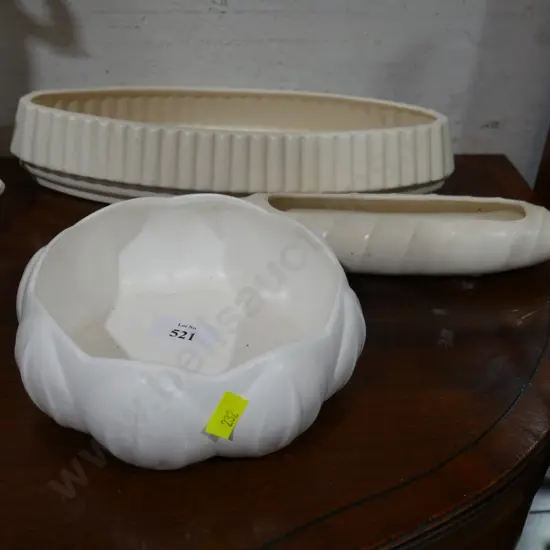 3 x Crown Lynn vases