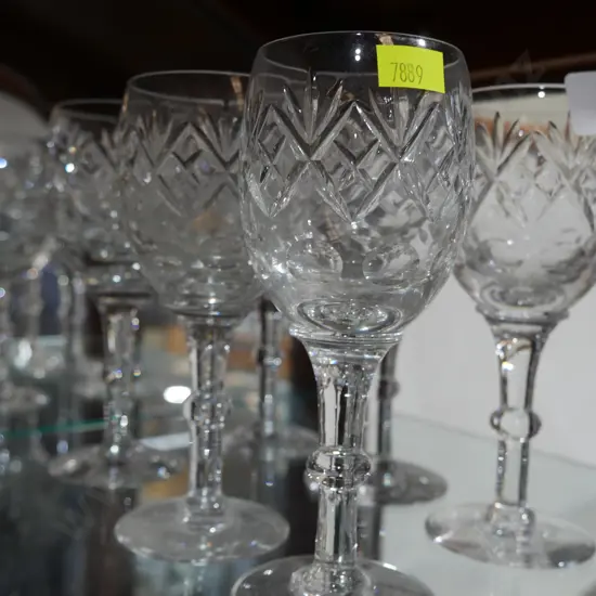 Set of 6 Royal Doulton crystal stemmed wine glasses