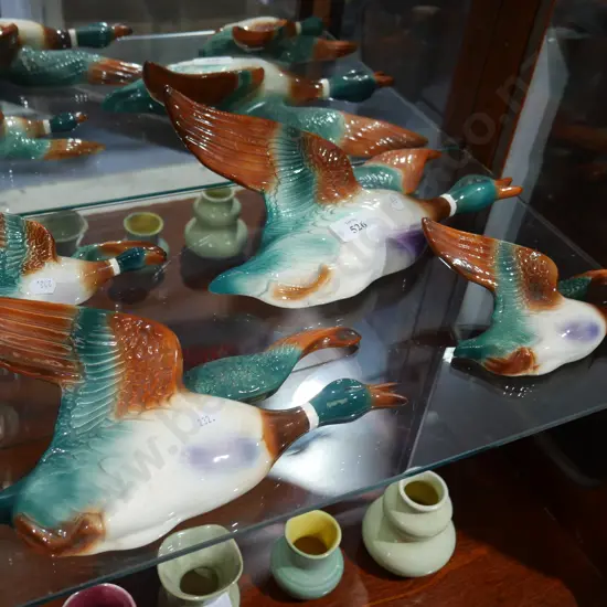 4 x Shorter & Son flying ducks, largest one A/F