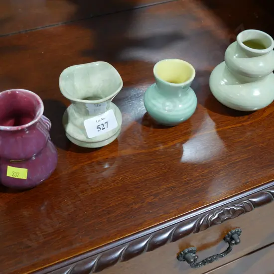 4 Crown Lynn mini vases