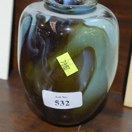 Signed art glass vase