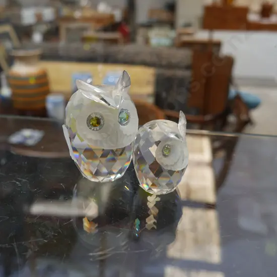 2 x Swarovski owls