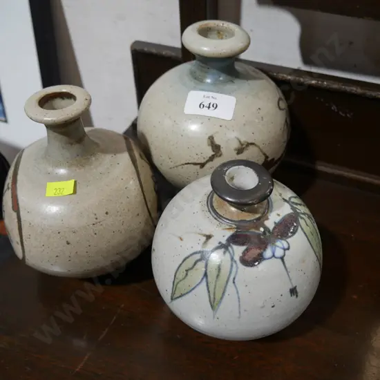 3 Neil Grant pottery vases