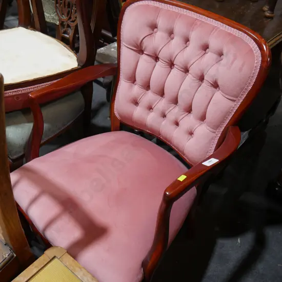 Deep buttoned elbow chair