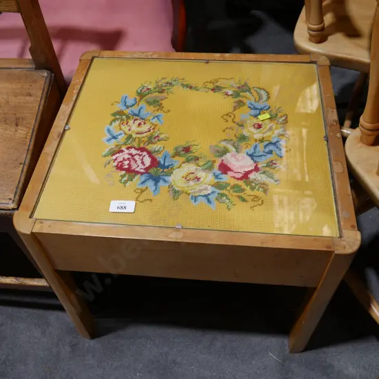 Small tapestry topped table