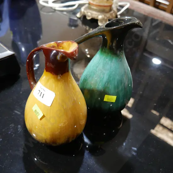 2 blue mountain jugs