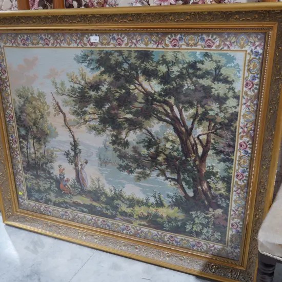 Very large gilt fraped tapestry