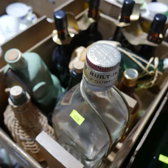 Bottles of port etc