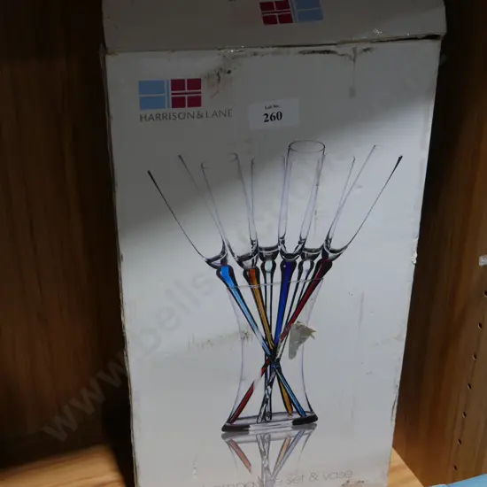 Champagne set and vase