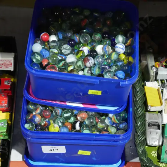 3 containers of marbles