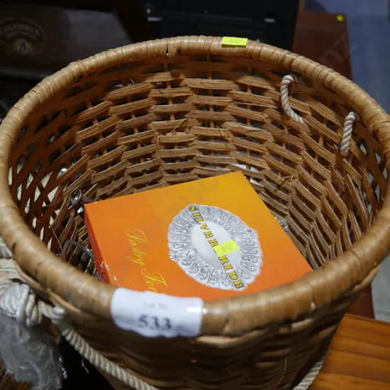 Cane baskets and contents