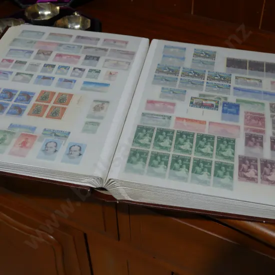 NZ stamp album and stamps