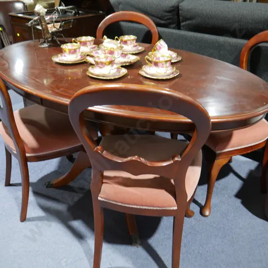 Oval dining table and 4 chairs