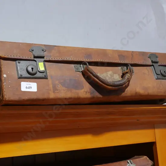 Old leather suitcase