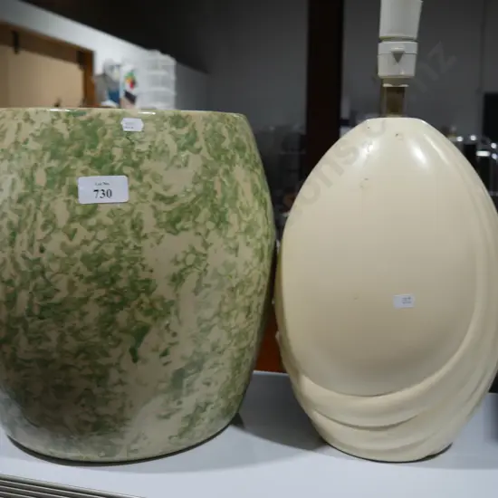 Timaru Potteries barrel, lamp base