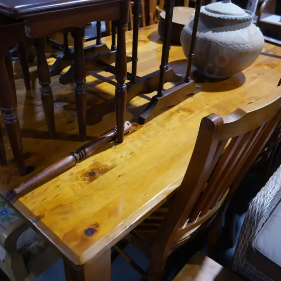 Solid wood dining table and 4 chairs