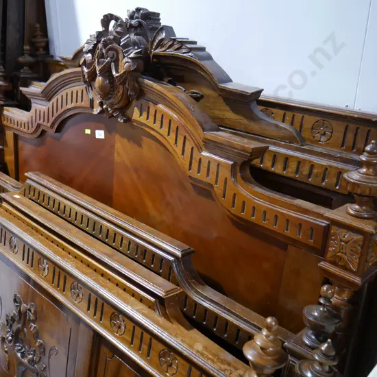 Solid wood carved bed frames