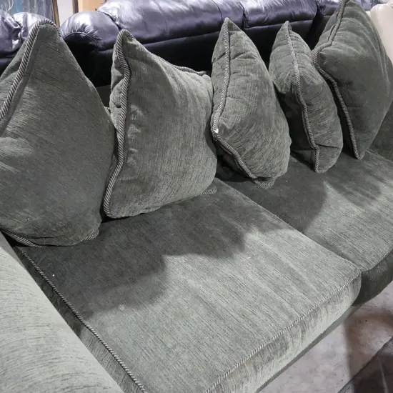 Green rolled arm settee