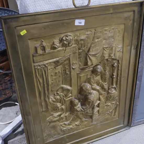 Brass fire screen