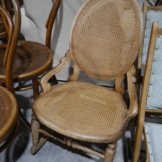 Cane back rocking chair